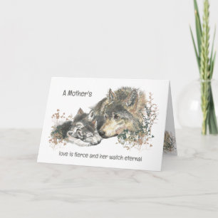 Birthday Wolf Mom Love Fierce Watch Eternal Card