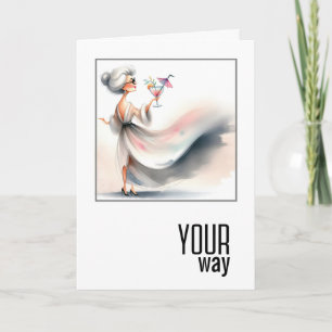 Birthday Woman With Cocktail Card