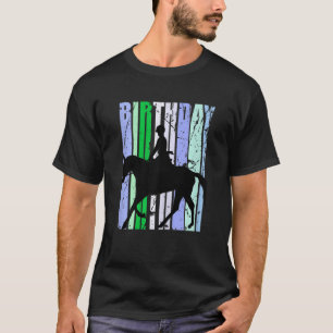 Birthday Womens Horse Riding Life Girl Blue Green T-Shirt