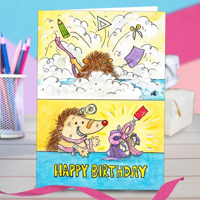 Birthday Wrapping Disaster greeting card (Creator Uploaded)