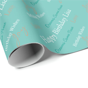 Birthday Wrapping Paper Custom Name