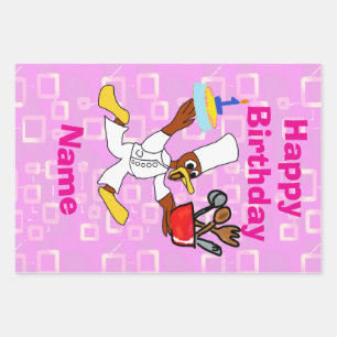 Birthday Wrapping Paper Flat Sheet Set of 3