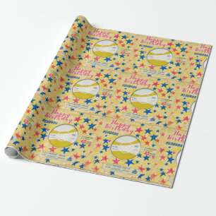 Birthday Wrapping Paper Retro Vinyl Record 45 RPM