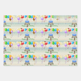  birthday wrapping paper set