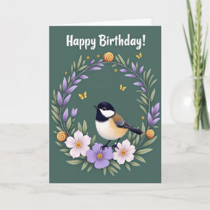 Birthday Wreath Bird Card