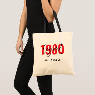 Birthday year legend Modern minimal typography Tote Bag