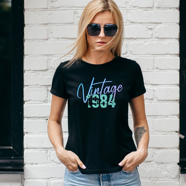 Birthday Year Retro Vintage T-Shirt (Vintage Year of Birth Custom Women's T-Shirt - Add your Birth Year!)