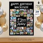 Birthday Years In the Making 59 Photo Collage Poster<br><div class="desc">Celebrate any age birthday for him or her with this easy-to-create photo memories display poster print with 59 square and rectangle pictures through the years in editable black and white colours featuring a retro vintage calligraphy script typography title design # YEARS IN THE MAKING which incorporates their age and birth...</div>