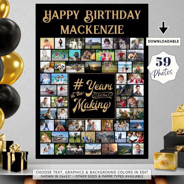 Birthday Years In the Making 59 Photo Collage Poster (Creator Uploaded)