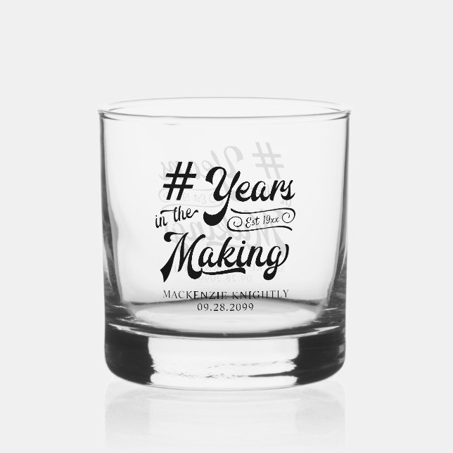 Birthday YEARS IN THE MAKING Personalised Whiskey Glass (Front)