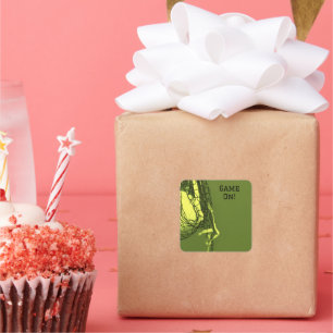 Birthday Yellow Net & Volleyball Square Sticker