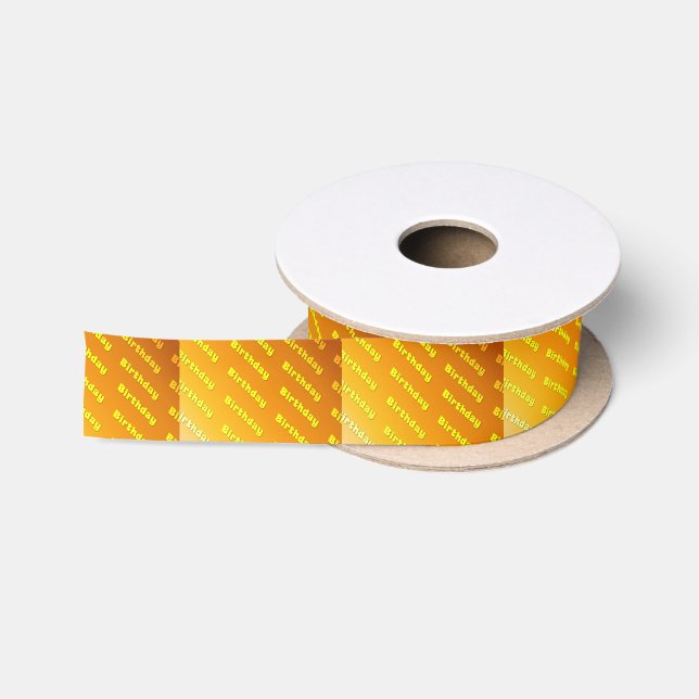 Birthday (yellow) satin ribbon (Spool)