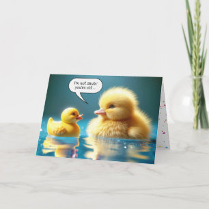 Birthday Yellow Toy Duck With Duckling Card