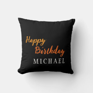 Birthday Your Name Minimalist Personal Modern Cushion