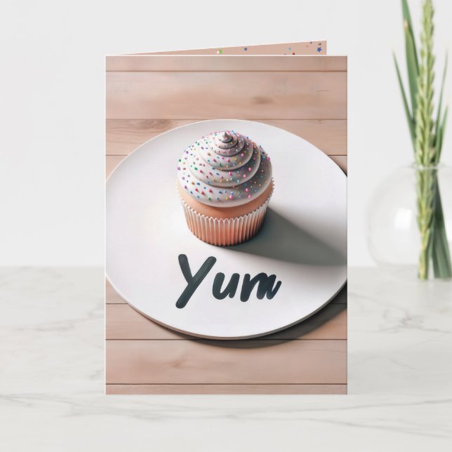 Birthday Yum Cupcake Card (Front)
