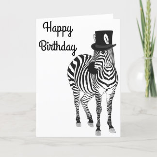 Birthday Zebra Card
