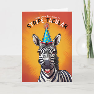 Birthday Zebra for a STRIPEtacular Card