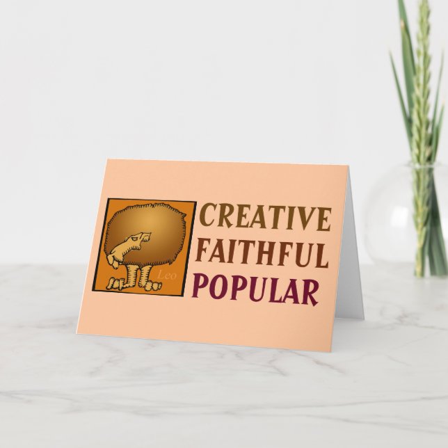 Birthday Zodiac Sign Personality Leo Card (Front)