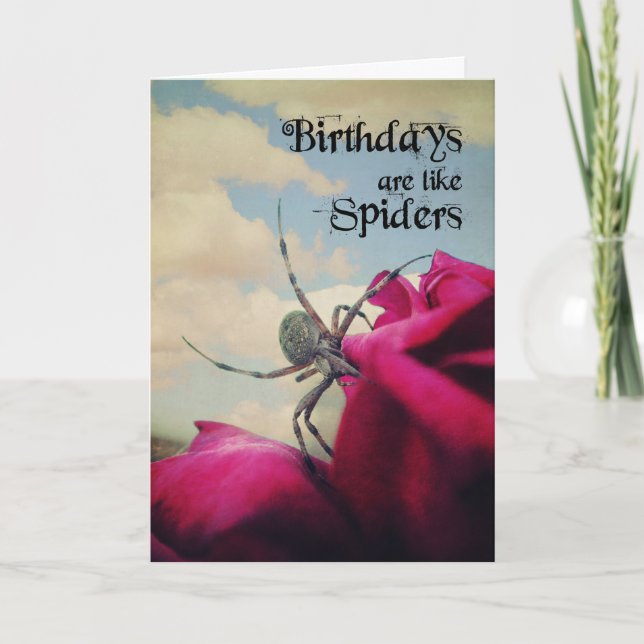 Birthdays Are Like Spiders Card (Front)