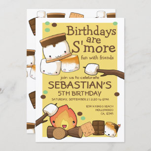 Birthdays are more fun with friends marshmallow invitation