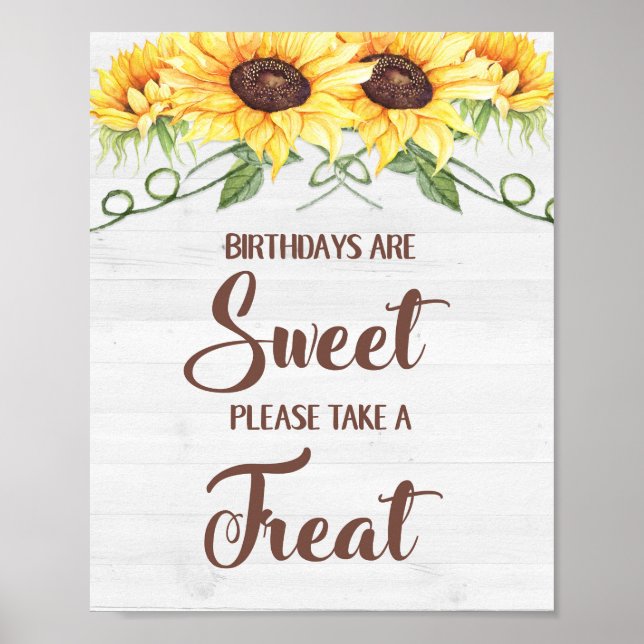 BIRTHDAYS ARE SWEET PLEASE TAKE A TREAT Sign (Front)