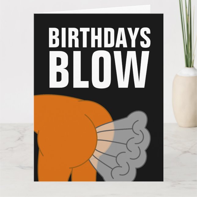 BIRTHDAYS BLOW FUNNY FART BIRTHDAY CARDS (Front)