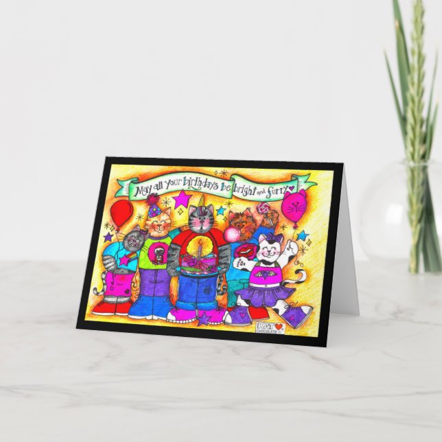 Birthdays Bright and Furry Card (Front)