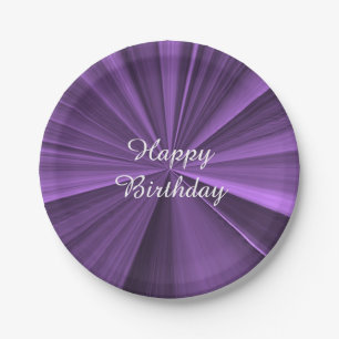 Birthdays by Janz Purple Star Paper Plate