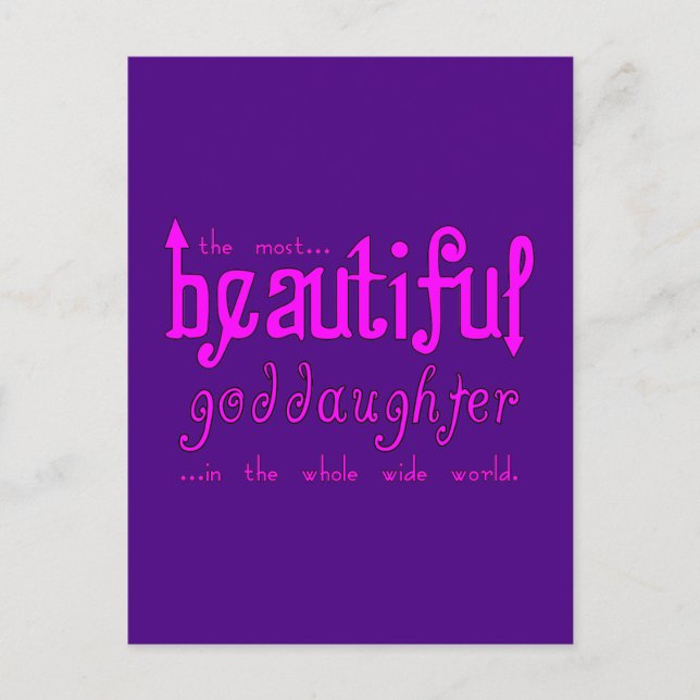 Birthdays Christmas Parties Beautiful Goddaughter Holiday Postcard (Front)