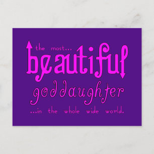 Birthdays Christmas Parties Beautiful Goddaughter Postcard