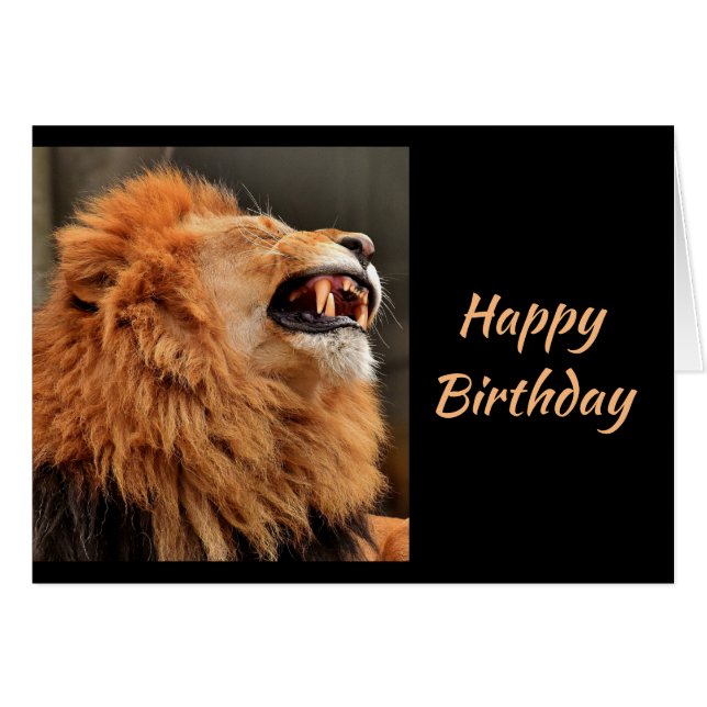 Birthdays Old Age Dangerous Sneeze Laughing Lion (Front Horizontal)