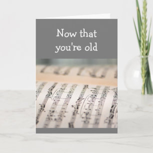 Birthdays Turn Down Music  Fun Old Timer Card