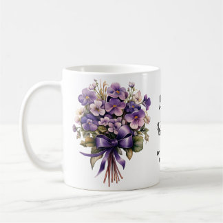 Birthflower february violet coffee mug