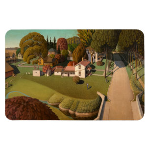 Birthplace Of Herbert Hoover by Grant Wood Magnet