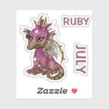 Birthstone Baby Dragon July Ruby