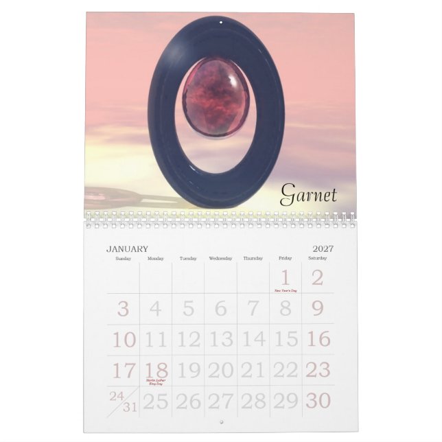 Birthstone Calendar  2008 (Jan 2027)