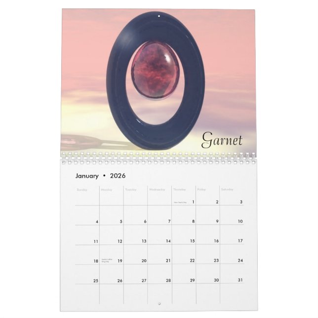 Birthstone Calendar  2009 (updated) - Customised (Jan 2026)