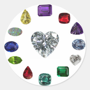 Birthstone Classic Round Sticker