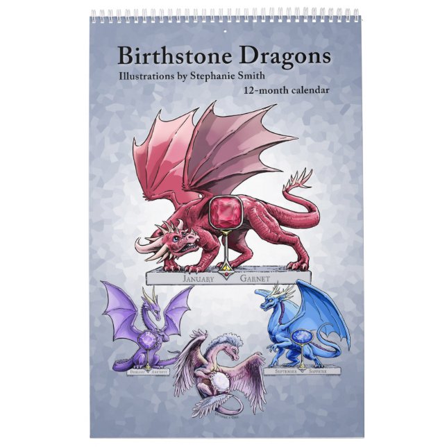 Birthstone Dragons Fantasy Art Calendar (Cover)