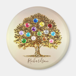 Birthstone Family Tree name mum personalised gift Magnet