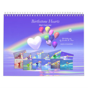 Birthstone Hearts and Balloons Calendar