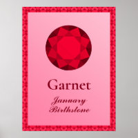Birthstone Illustration for January - Garnet