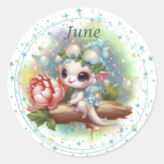 Birthstone June Pearl Dragon Sticker