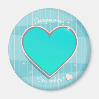 Birthstones December Turquoise blue Heart Magnet