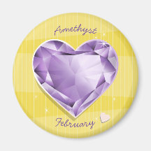 Birthstones February Amethyst Purple/lilac Heart