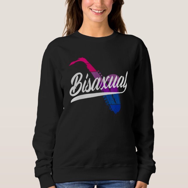 Bisaxual Saxophon Bi Pride Flag Bisexual Sweatshirt (Front)