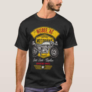 Bisbee AZ USA Retro Distressed Style Motorcycle De T-Shirt
