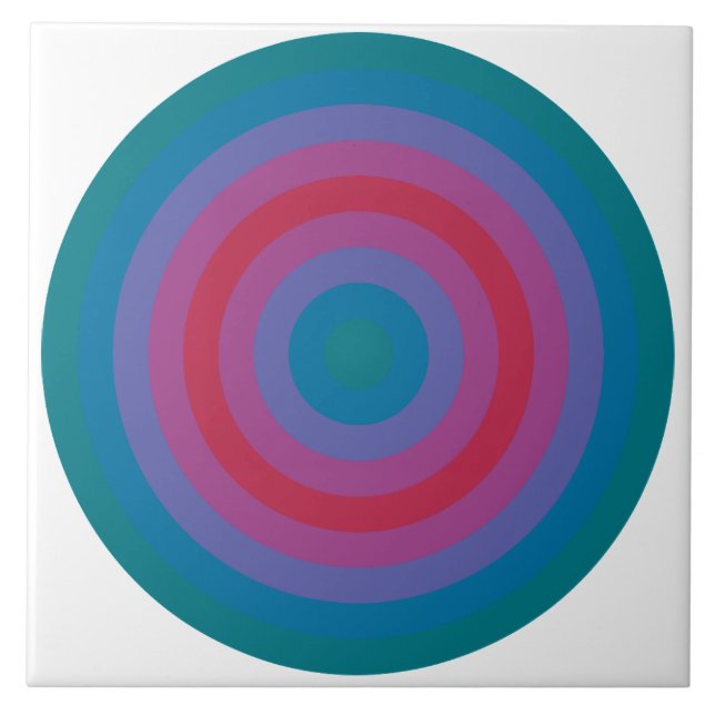 Biscay Bay Viva Magenta Circles Ceramic Tile (Front)