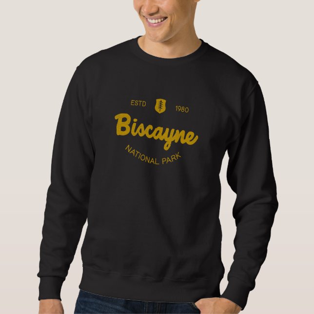 Biscayne National Park Classic Script Style Text Sweatshirt (Front)