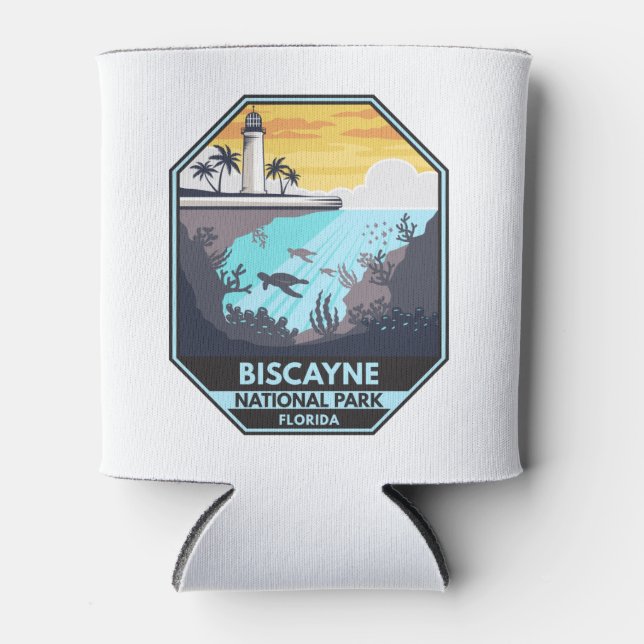 Biscayne National Park Florida Emblem Can Cooler (Front)